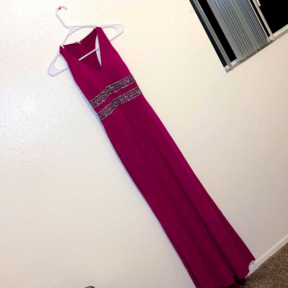 Formal pink dress with beads